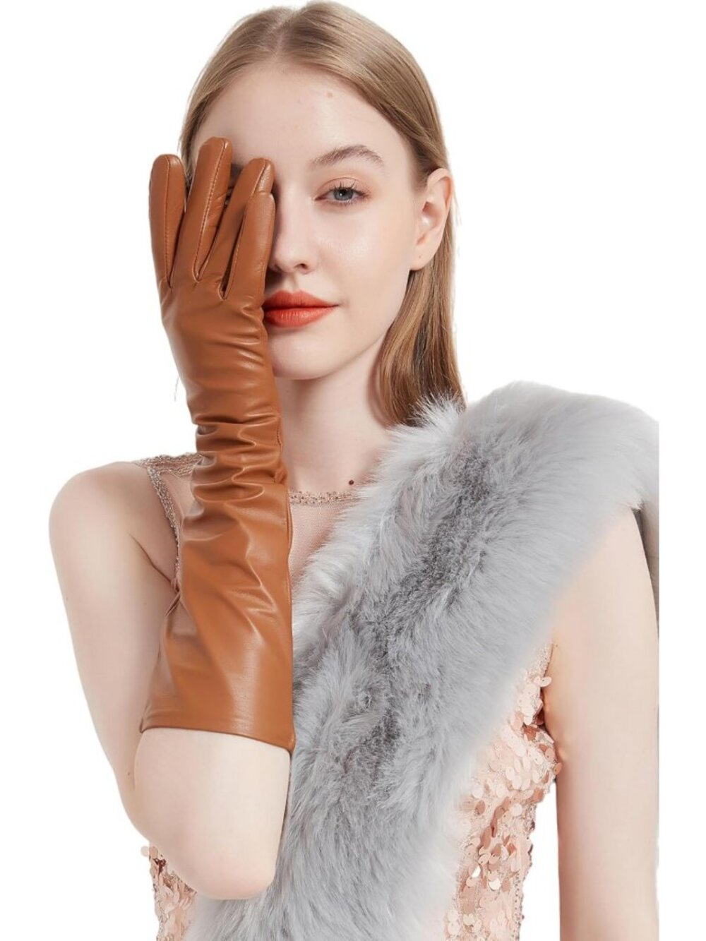 Stylish Touch Screen Leather Gloves with Silky Lining for Women - Warm & Chic